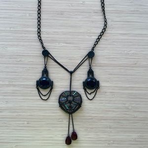 All Saints Black and Red Necklace